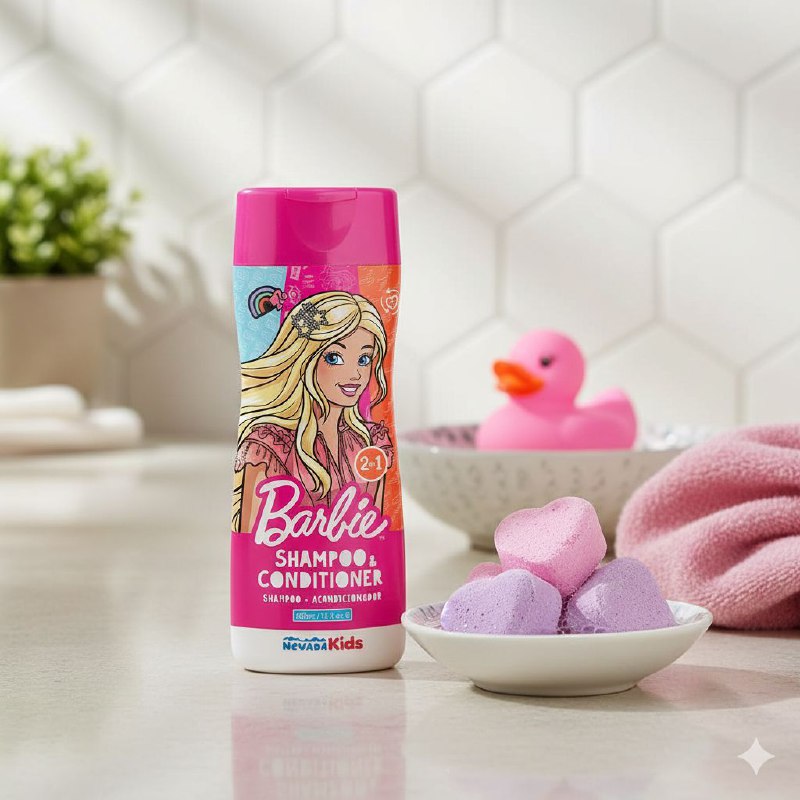 SHAMPOO Y ACONDICIONADOR 2 EN 1 BARBIE NEVADA KIDS 473ML