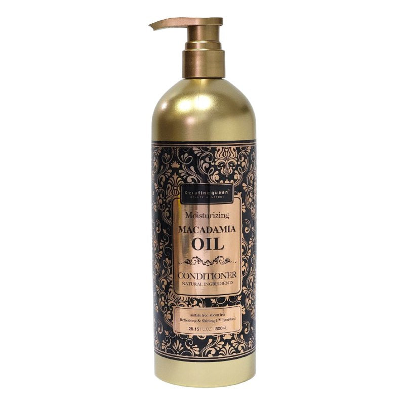 ACONDICIONADOR PARA EL CABELLO HIDRATANTE CON ACEITE DE MACADAMIA 800ML, CON INGREDIENTES NATURALES QUE REPARAN EL PELO DAÑADO, PORTANDO MENOS FRIZZ, MEJOR BRILLO Y SUAVIDAD KERATINE QUEEN