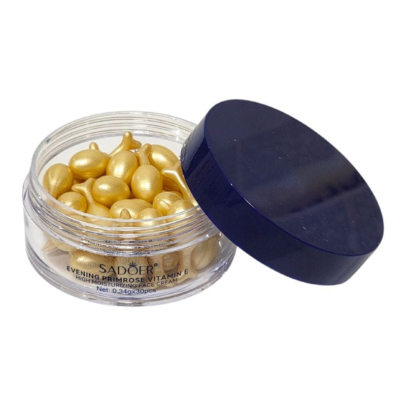 AMPOLLAS DE CREMA FACIAL HIDRATANTE CON ONAGRA Y VITAMINA E SADOER 30UNDX0.34G