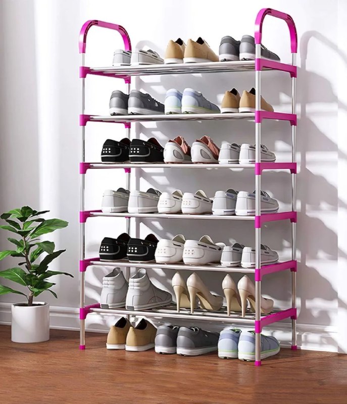 ESTANTE ORGANIZADOR DE ZAPATOS DE 6 NIVELES CON TUBO DE ACERO GALVANIZADO