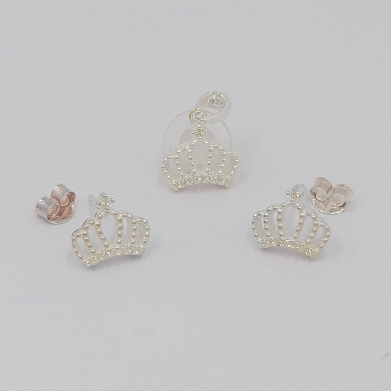 PSET2379 SET FORMA CORONA PLATA 9.25