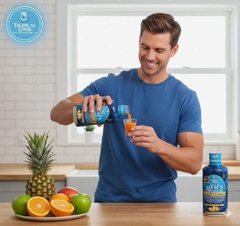 VITAMINAS SUPLEMENTO MULTIVITAMINICO DIARIO PREMIUM PARA HOMBRES LA SALUD DEL CORAZON Y PROSTATA TROPICAL 32OZ
