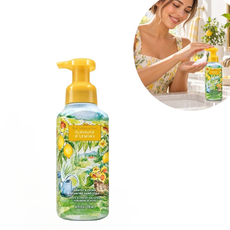 BATH & BODY WORKS JABON DE MANOS SUAVE Y LIMPIO SUNSHINE & LEMONS 259ML