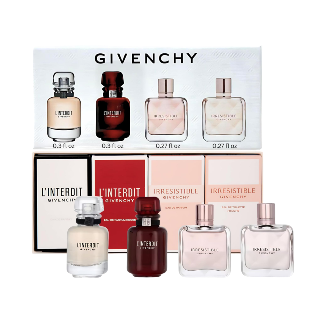 SET MINI GIVENCHY L'INTERDIT EDP 10ML L'INTERDIT ROUGE EDP 10ML IRRESISTIBLE EDP 8ML IRRESISTIBLE ROSE VELVET EDP 8ML (M)
