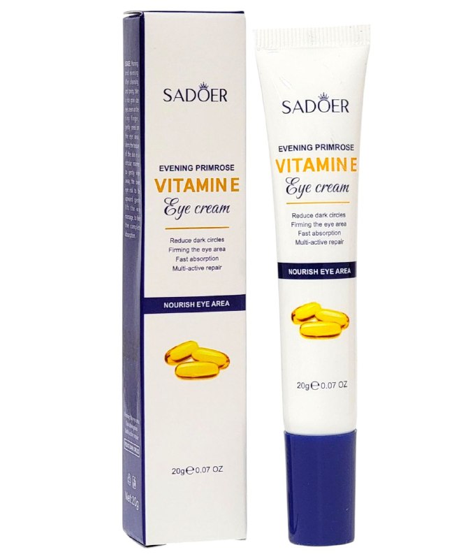 CREMA FACIAL PARA CONTORNO DE OJOS ANTIFATIGA CON VITAMINA E SADOER 20G