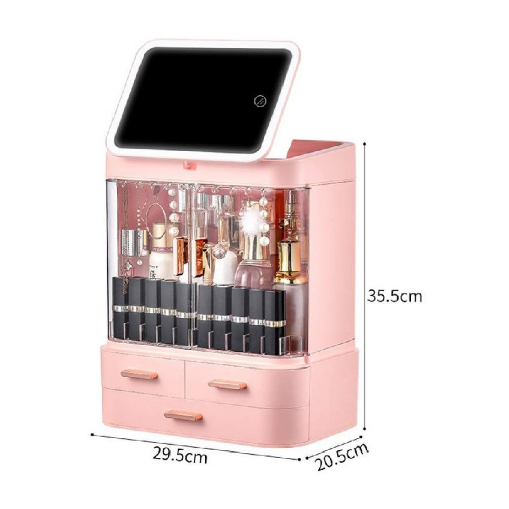 ORGANIZADOR DE MAQUILLAJE CON ESPEJO LED