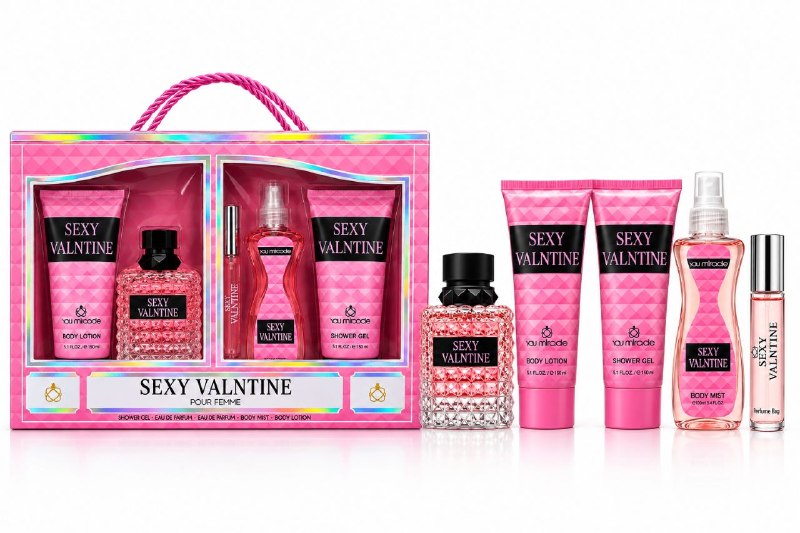 SET YOU MIRADE SEXY VALENTINE EDP 100ML, EDP 15ML, SHOWER GEL 150ML, BODY MIST 100ML, BODY LOTION 150ML (M) (AROMA SIMILAR VALENTINO DONNA BORN IN ROMA)