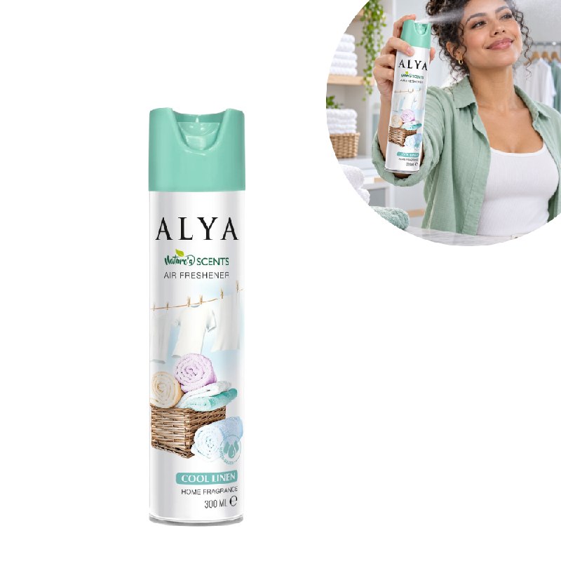 AMBIENTADOR AROMATIZANTE EN SPRAY CON AROMA LINO FRESCO ALYA 300ML