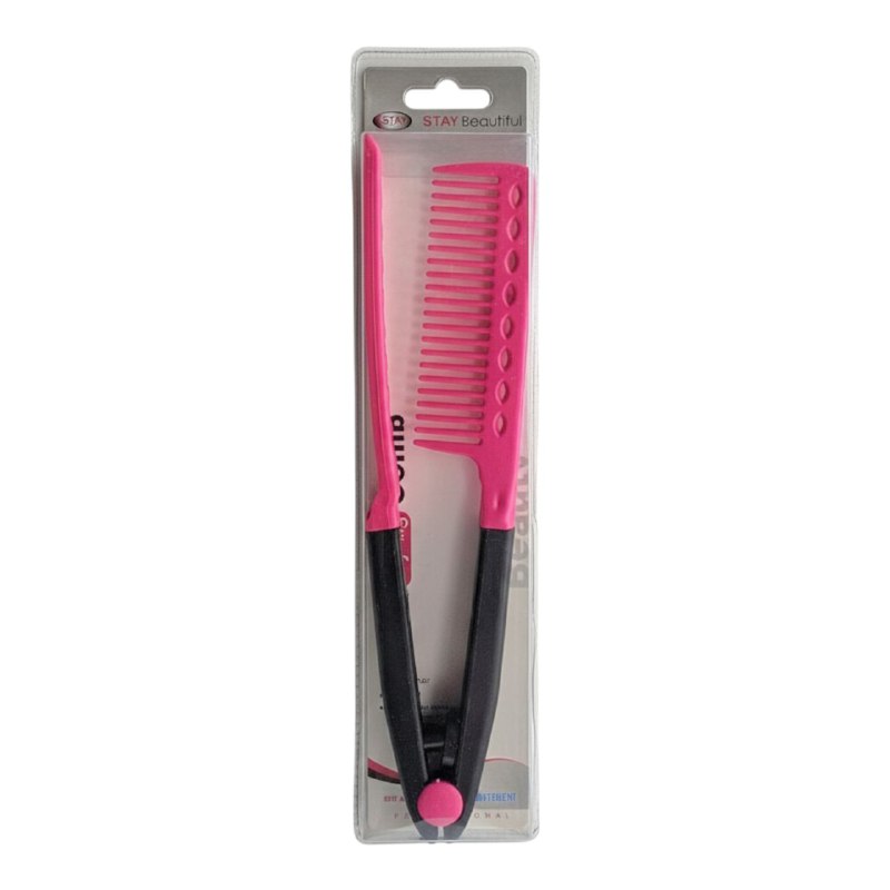 CEPILLO PEINE PLEGABLE PARA PLANCHAR EL CABELLO STAY BEAUTIFUL 23CM