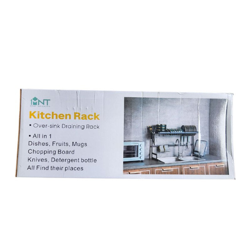 ESTANTE ORGANIZADOR Y ESCURRIDOR DE COCINA, SOBRE EL FREGADERO, ESTANTE DESMONTABLE DE SECADO DE PLATOS DE ACERO INOXIDABLE, FACIL DRENAJE GRAN CAPACIDAD HOME IMPLEMENTS KITCHEN 51X32X85CM