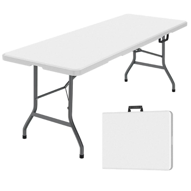 MESA PLEGABLE PORTATIL DE PLASTICO REFORZADO 183X76CM