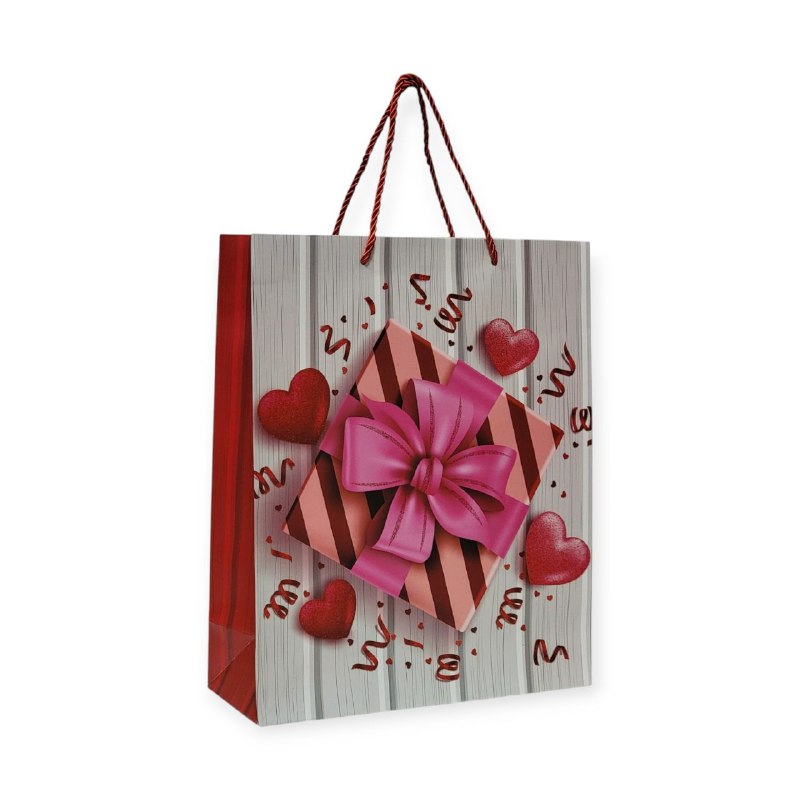 BOLSA DE REGALO MEDIANA 26X32X10CM SAN VALENTIN