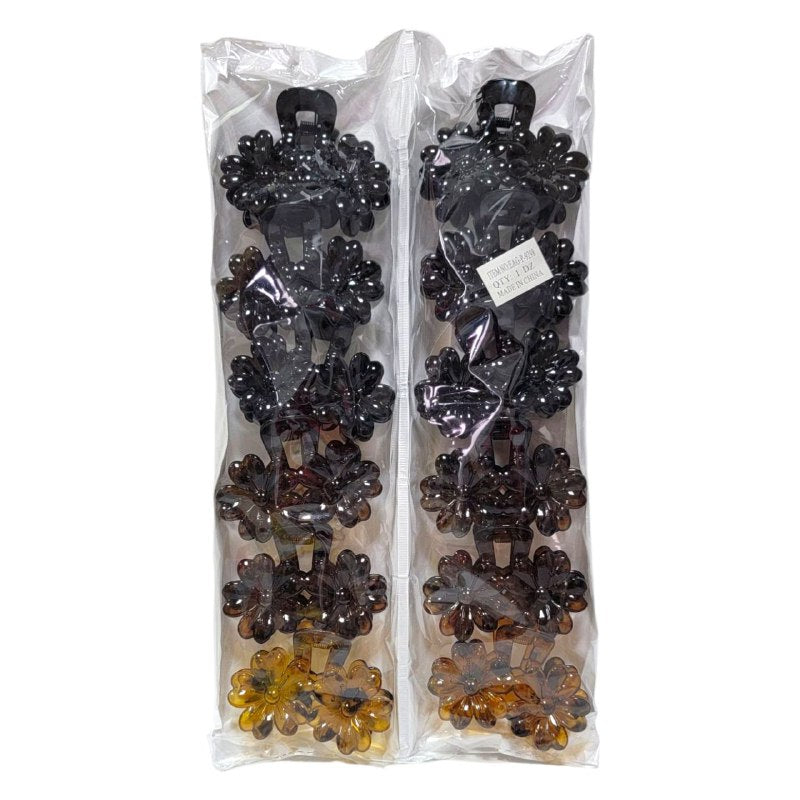 GANCHO PARA EL CABELLO DE DISEÑO DE DOBLE FLOR, PINZAS DE SUJECION FUERTE, ACCESORIO PARA EL CABELLO PAQUETE DE 12UND 8X5CM
