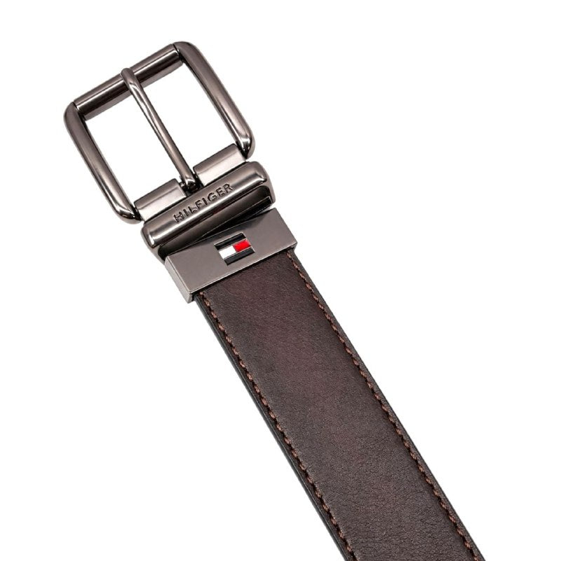 FAJA ORIGINAL TOMMY HILFIGER REVERSIBLE COLOR CAFE OSCURO Y NEGRO PARA CABALLERO TALLA XL 42-44