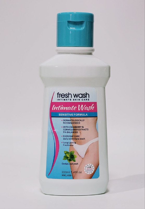 JABON INTIMO DE EXTRACTO DE MANZANILLA, ARANDANO Y ACIANO, FORMULA SENSIBLE ANTIBACTERIAS, FRESCA Y SUAVE, PROPIEDADES CURATIVA E HIDRATANTE FRUIT OF THE WOKALI 220ML
