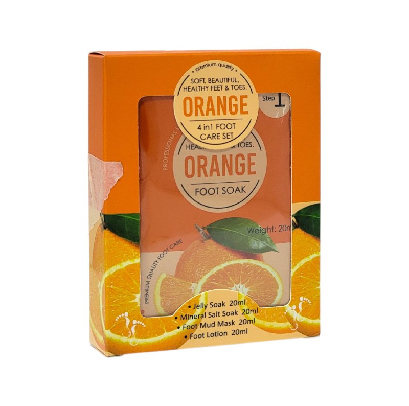 SET DE CUIDADO PARA PIES 4 EN 1 CON ESENCIA DE NARANJA
