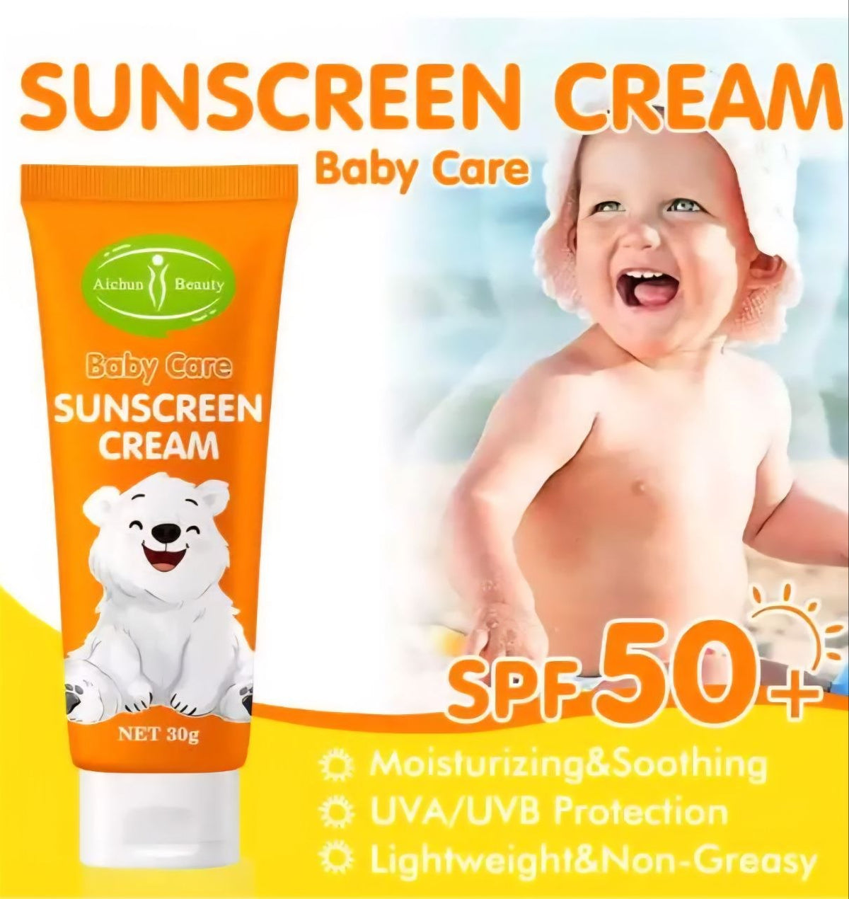 CREMA PROTECTOR SOLAR INFANTIL AICHUN BEAUTY 30G