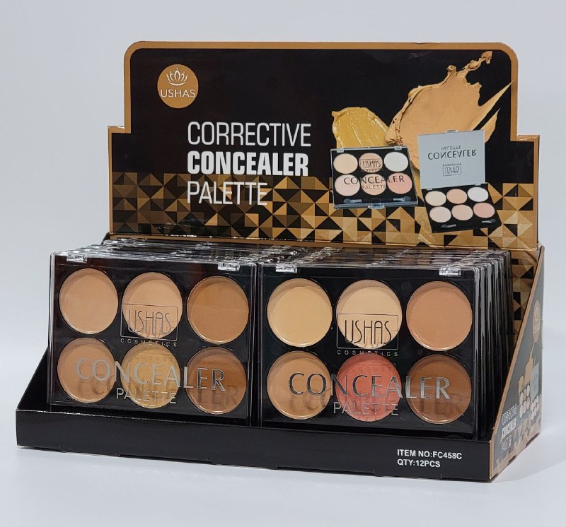 CORRECTOR DE OJOS EN PALETA, 6 TONOS, 2 ESTILOS DE PALETAS, USHAS 10.5G