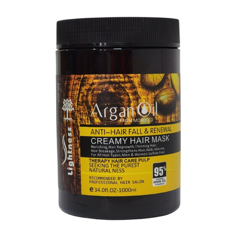 MASCARILLA PARA EL CABELLO CREMOSA ANTICAIDA RENOVADORA CON ACEITE DE ARGAN 1000ML
