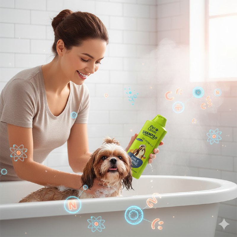 SHAMPOO Y ACONDICIONADOR PARA PERROS, MASCOTAS DE NUEZ DE BRASIL Y VITAMINAS SUAVIZANTES PET CLEAN 700ML