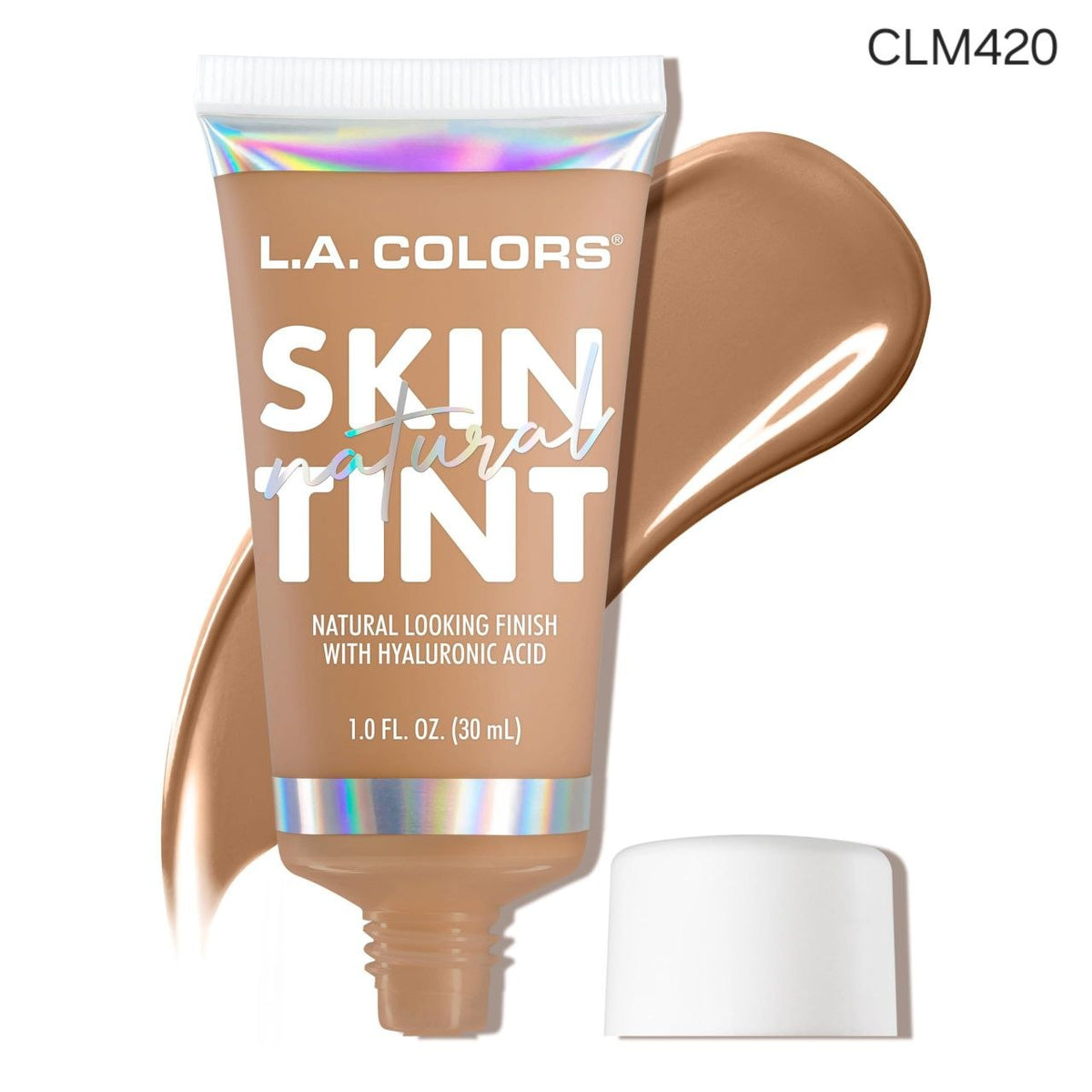 BASE MAQUILLAJE LIQUIDA NATURAL SKIN TINT TONO CLM420 CARAMEL L.A. COLORS 30ML