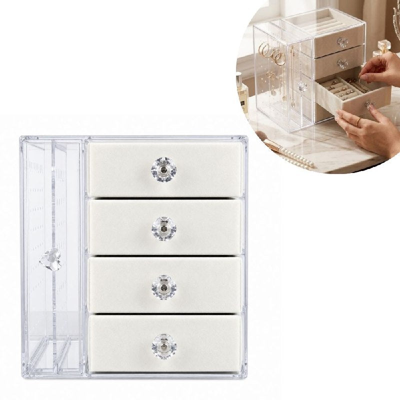 ORGANIZADOR DE JOYAS MULTISECCION CON GANCHOS ANTI ENREDOS 18X21X13CM