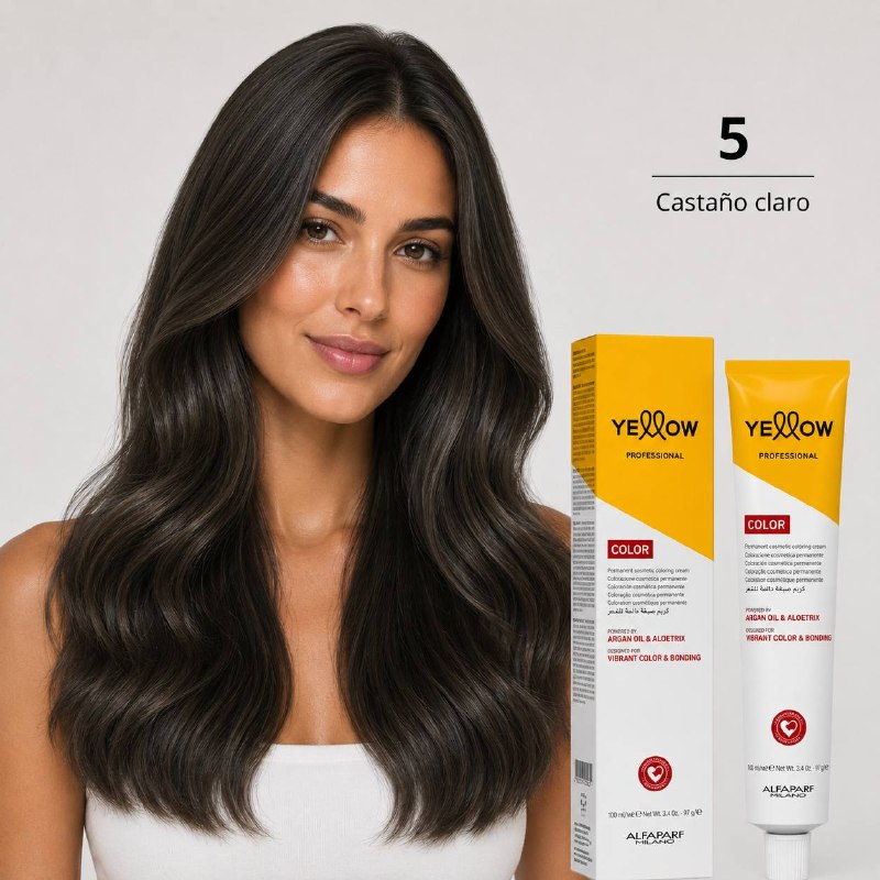 TINTE PERMANENTE PARA EL CABELLO CON ACEITE DE ARGAN Y ALOETRIX TONO 5 CASTAÑO CLARO ALFAPARF 100ML