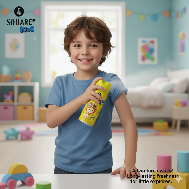 BODY SPRAY PARA NIÑOS REFRESCANTE Y DURADERO SQUARE KIDS JOY 150ML