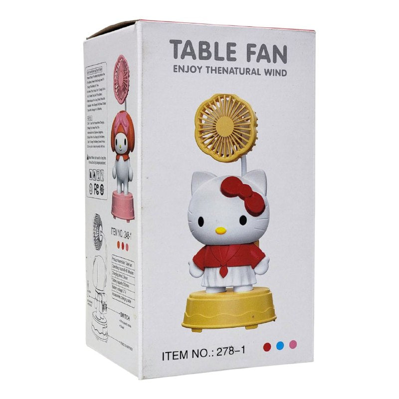 VENTILADOR DE MESA RECARGABLE KUROMI CON SACAPUNTAS TABLE FAN