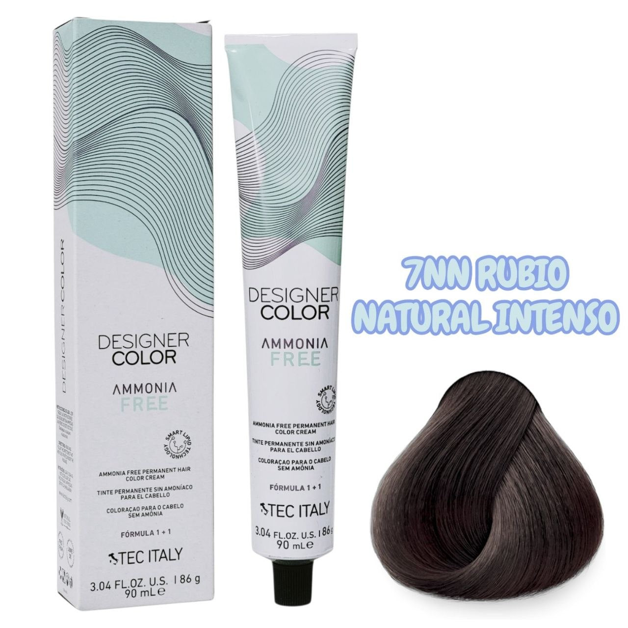 TINTE PERMANENTE CUIDA TU CABELLO Y OFRECE RESULTADOS CON TONO 7NN RUBIO NATURAL INTENSO 1+1 TEC ITALY 90ML