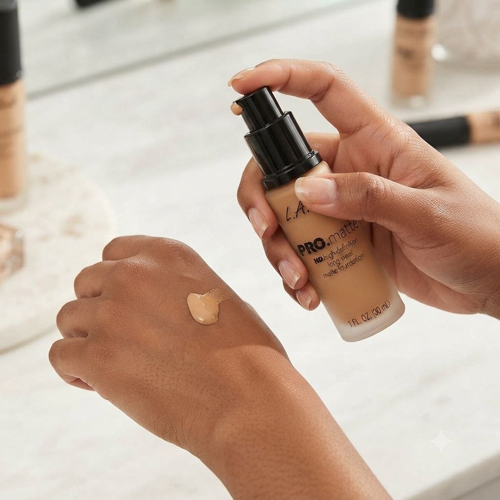 BASE MAQUILLAJE LIQUIDA MATE LARGA DURACION TONO GLM678 SAND PRO.MATTE HD L.A. GIRL 30ML