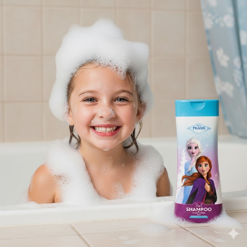 SHAMPOO Y ACONDICIONADOR PARA EL CABELLO 2 EN 1 PARA NIÑAS DE FROZEN 473ML