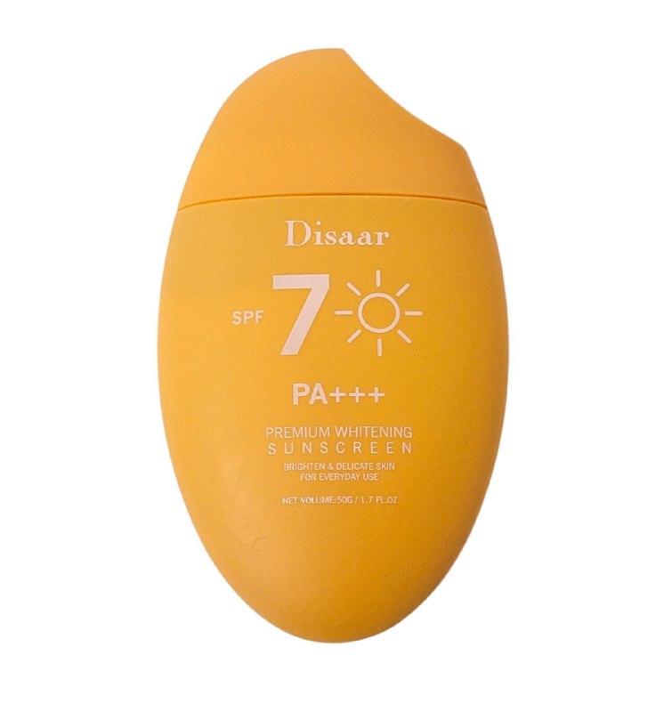 PROTECTOR SOLAR BLANQUEADOR PREMIUM SPF 7PA, 4 EN 1, PROTECCION SOLARM BLANQUEAMIENTO, HIDRATACION, BLOQUEO NO GRASO SUAVE DISAAR WHITENING PREMIUM 50G