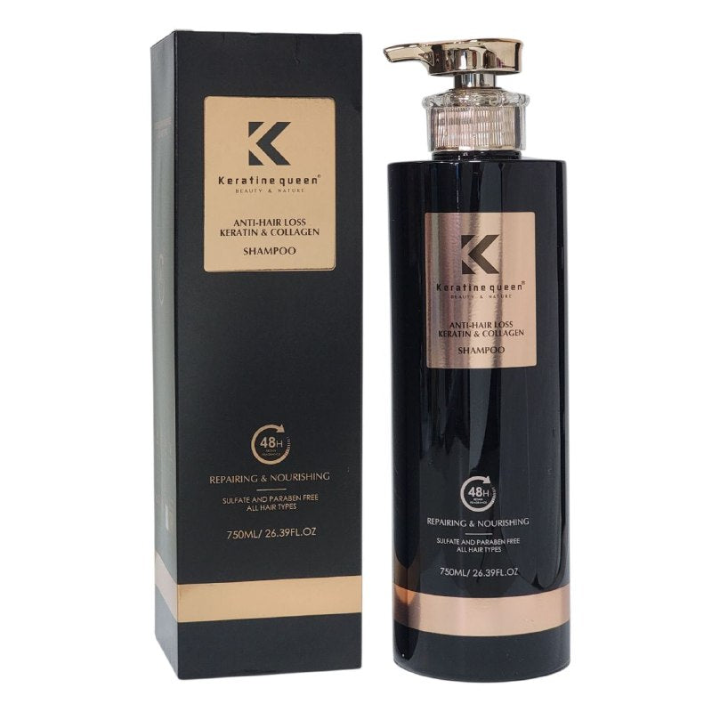 SHAMPOO ANTICAIDA CON QUERATINA Y COLAGENO KERATINE QUEEN 750ML