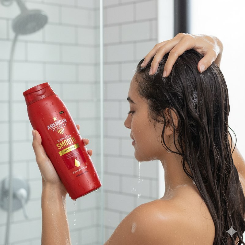 SHAMPOO CON QUERATINA QUE REDUCE EL FRIZZ AMERICAN TOUCH 400ML