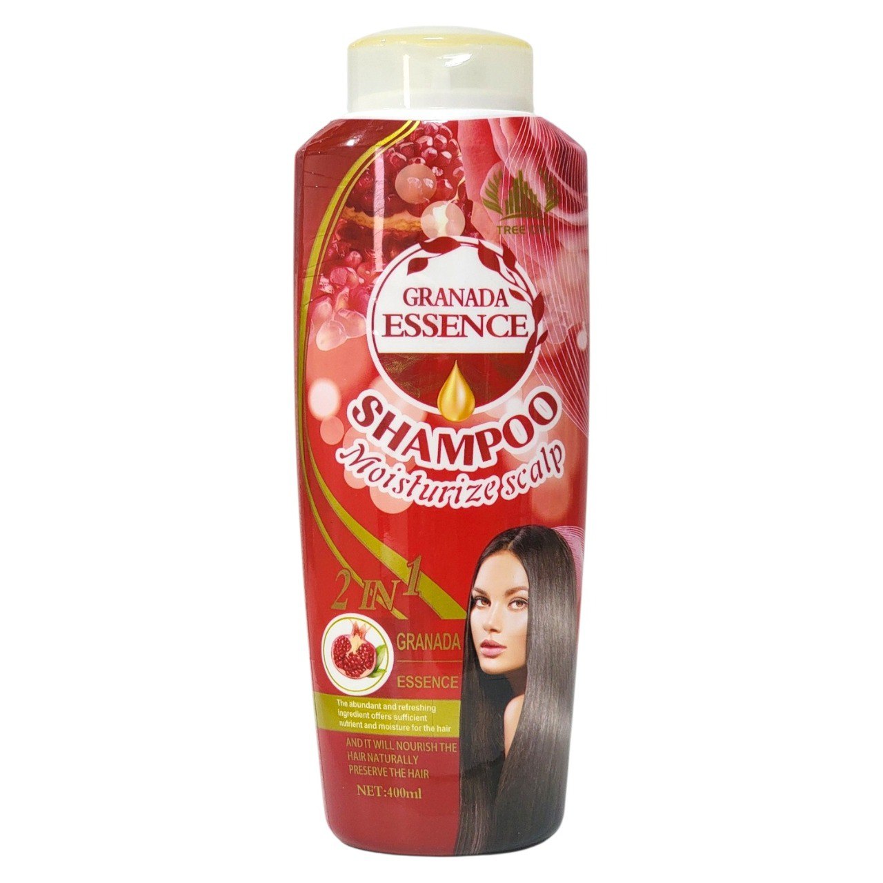 SHAMPOO Y ACONDICIONADOR 2 EN 1 CON ESENCIA DE GRANADA TREE CITY 400ML