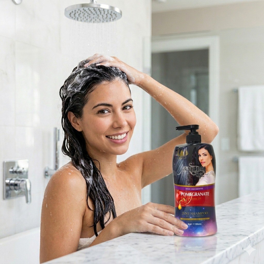 SHAMPOO 2 EN 1 DE ACEITE NATURAL CON GRANADA TREE CITY 1100ML