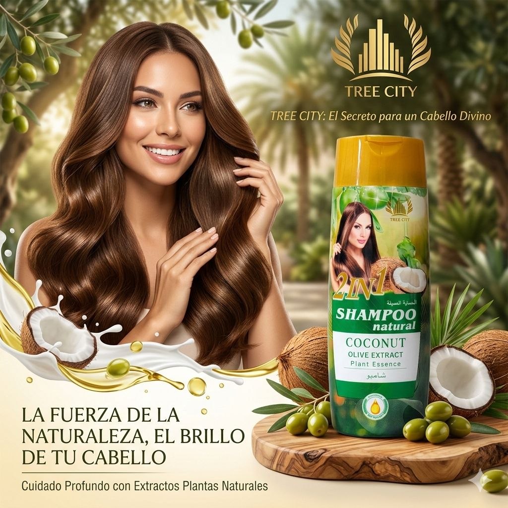 SHAMPOO DE EXTRACTO DE OLIVA Y COCO TREE CITY 400ML