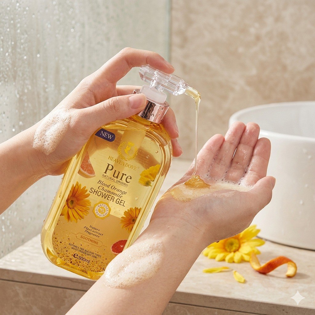 GEL DE DUCHA CALMANTE Y ANTIOXIDANTE CON NARANJA SANGUÍNEA MANZANILLA Y VITAMINA C HEAVEN DOVE 500ML