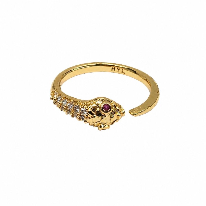 ANILLO DE ENCHAPE PARA DAMA TALLA AJUSTABLE CON DISEÑO DE SERPIENTE