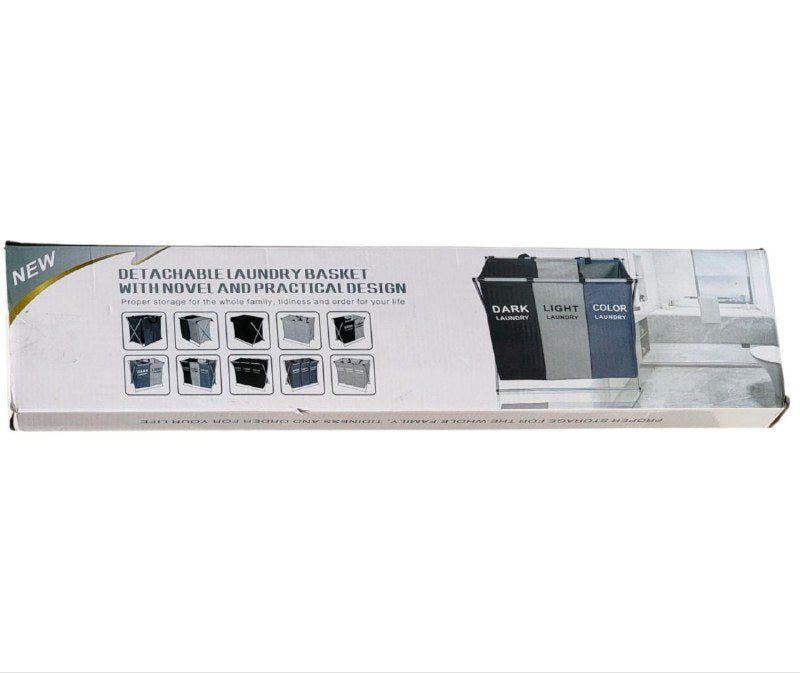 ORGANIZADOR DE ROPA DE LAVANDERIA DESMONTABLE CON 3 COMPARTIMIENTOS