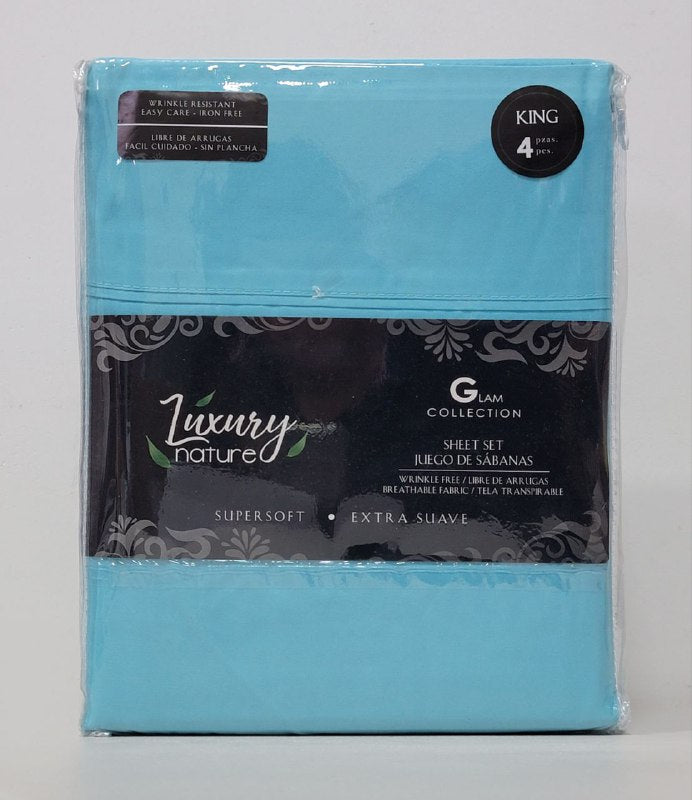 JUEGO DE SABANA CAMERA COMPLETO DE 4 PIEZAS KING LUXURY NATURE GLAM COLLECTION