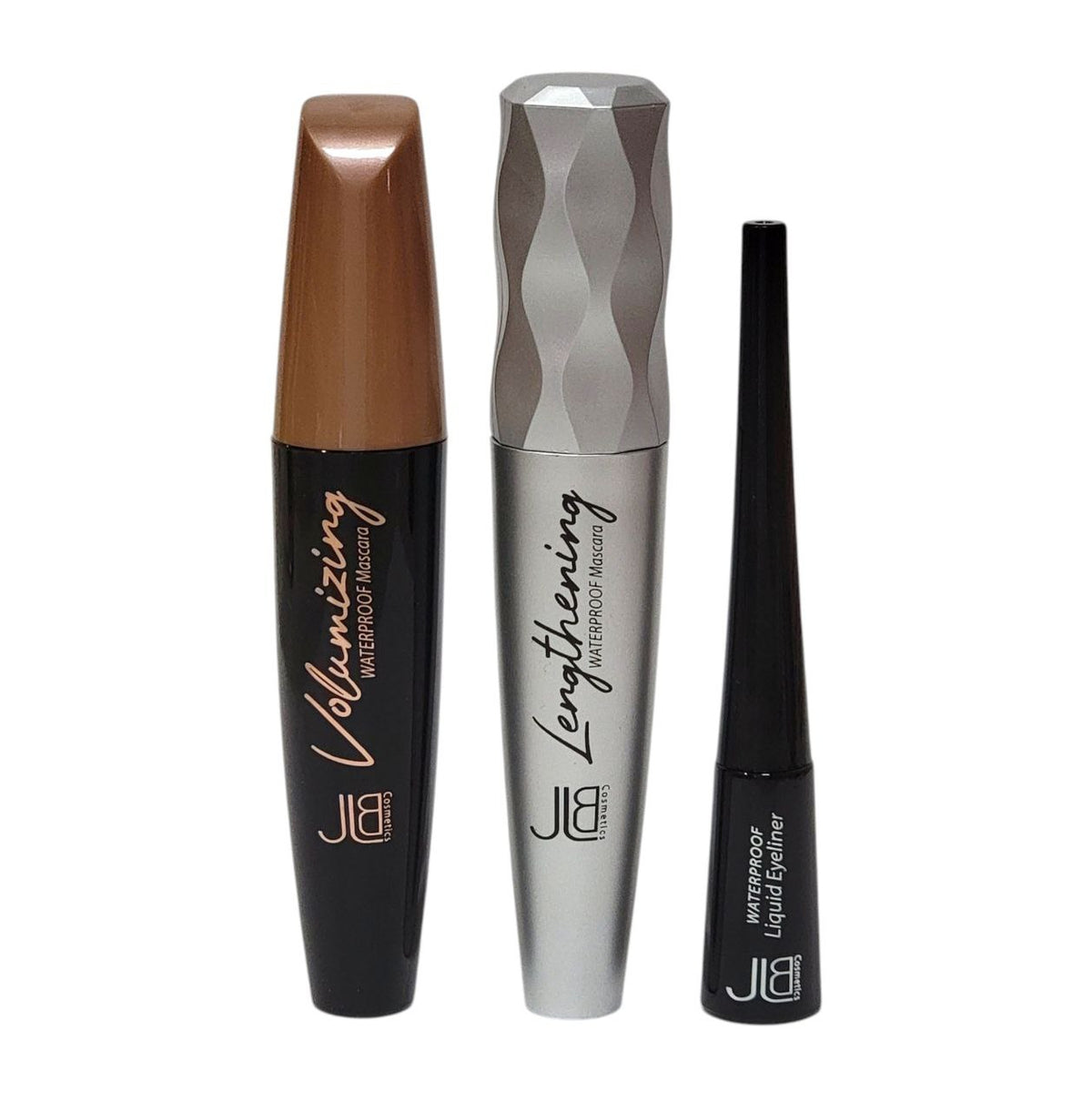 RIMEL Y DELINEADOR DE OJOS EN SET RESISTENTE AL AGUA CON COLAGENO 3PCS JLB COSMETICS