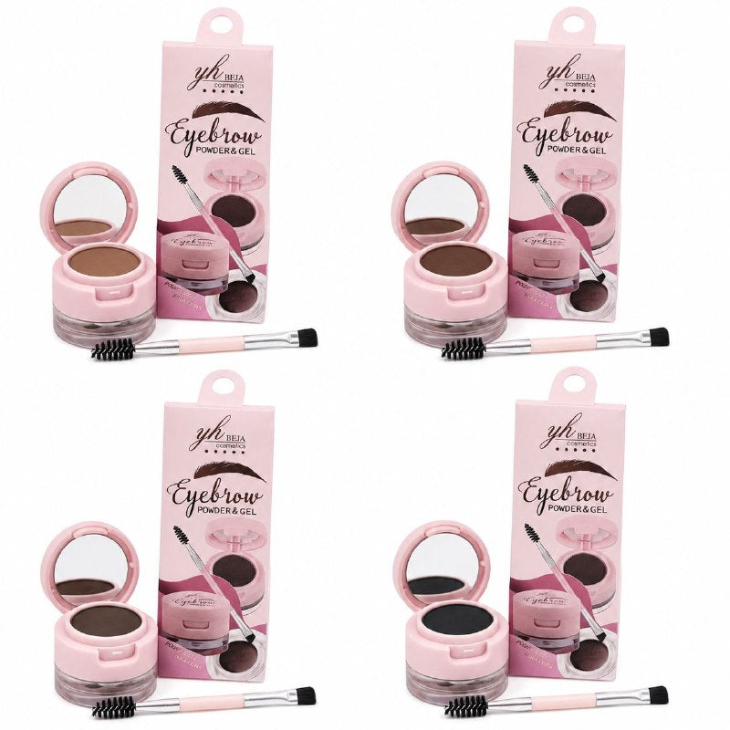 KIT DE POLVO Y MASCARA GEL PARA CEJAS A PRUEBA DE AGUA YH BEJA COSMETICS 1.6G+2.2G