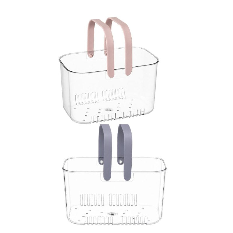 CANASTA ORGANIZADORA DE PLASTICO RESISTENTE MULTIUSOS CON ASAS 26X15CM