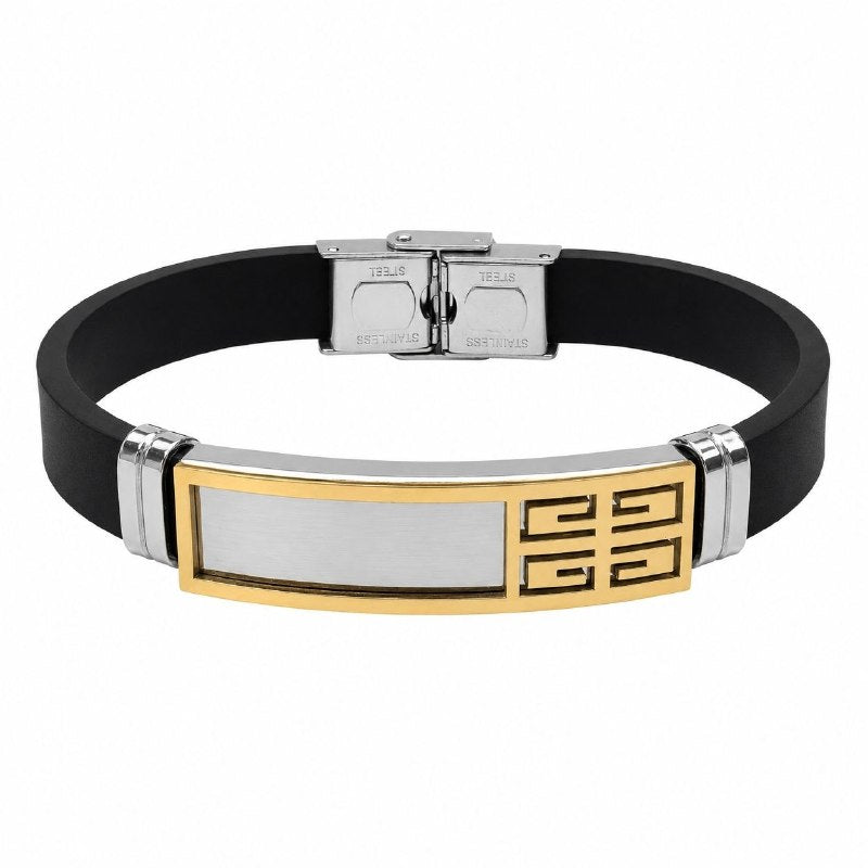 PULSERA DE ENCHAPE PARA CABALLERO, DISEÑO CUADRO 21CM