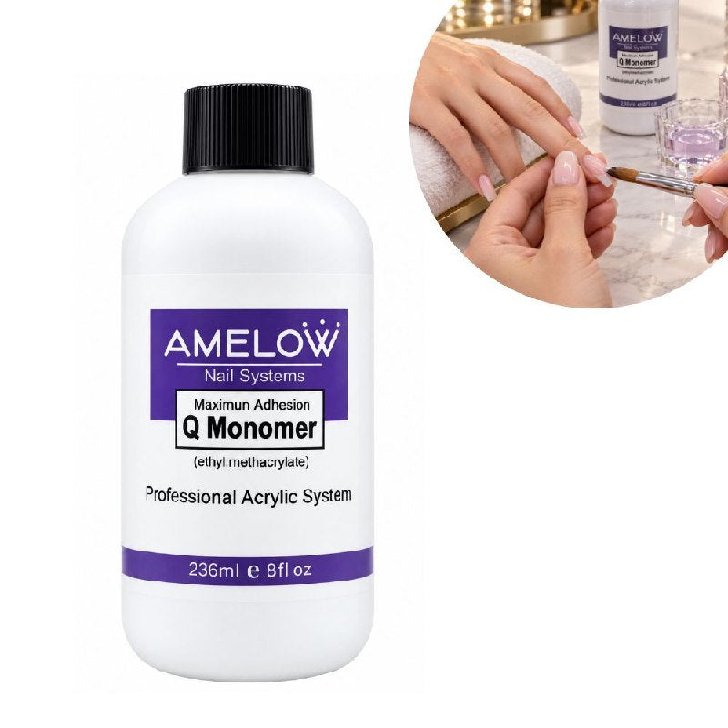 GEL LIQUIDO ACRILICO PROFESIONAL DE MAXIMA ADHESION PARA UÑAS AMELOW 236ML