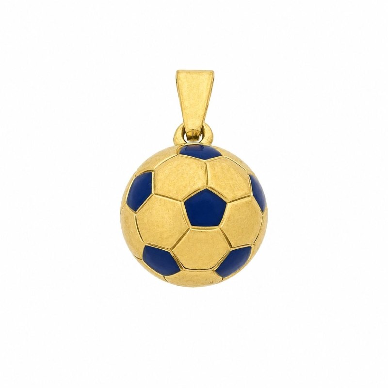 DIJE DE ENCHAPE PARA CABALLERO CON DISEÑO DE PELOTA DE FUTBOL 3CM