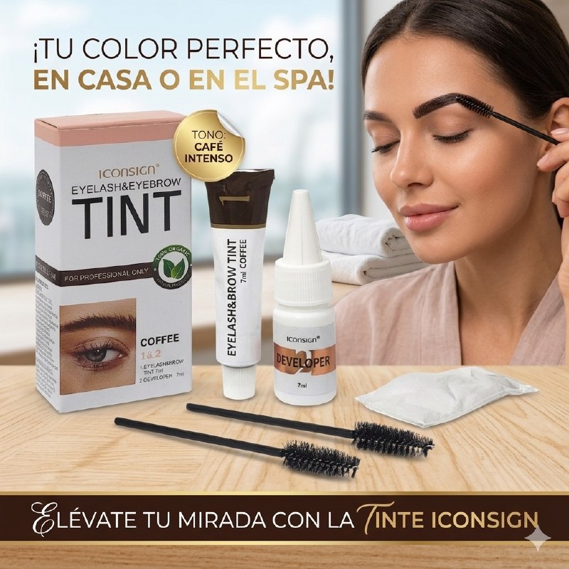 TINTE PARA CEJAS Y PESTAÑAS ACTIVADOR COLOR COFFE DE LARGA DURACION Y ALTA RESISTENCIA ICONSING 7ML (DUPE DE REFECTOCIL)