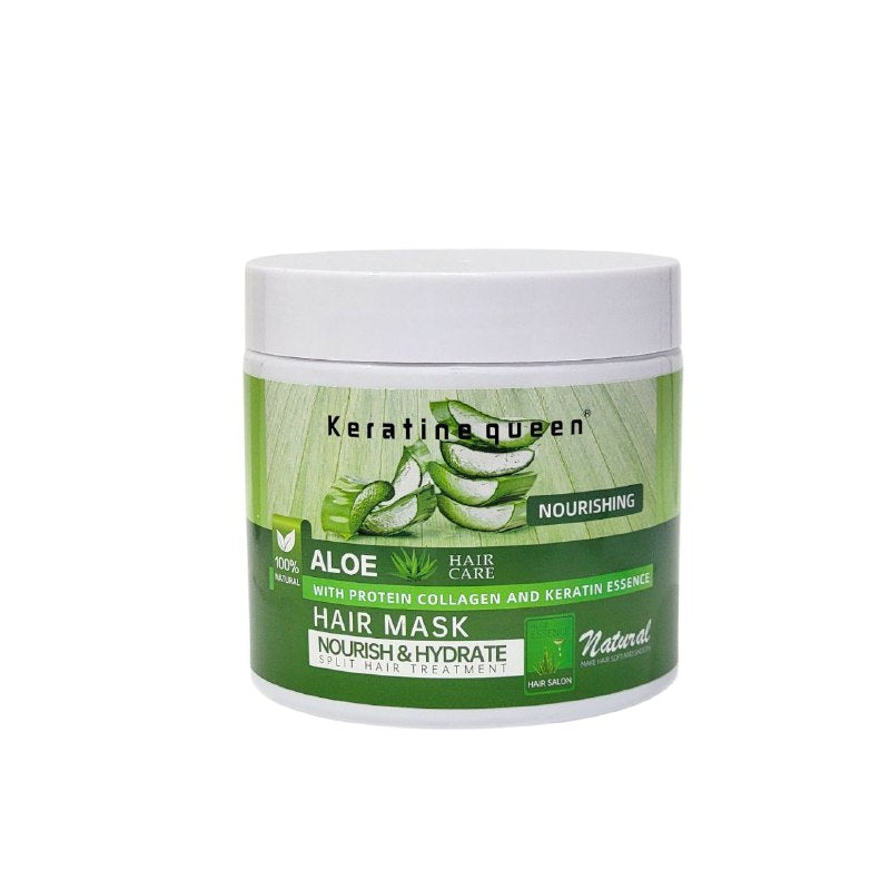 MASCARILLA PARA EL CABELLO CON ALOE VERA COLAGENO Y QUERATINA NUTRE E HIDRATA KERATINE QUEEN 800ML